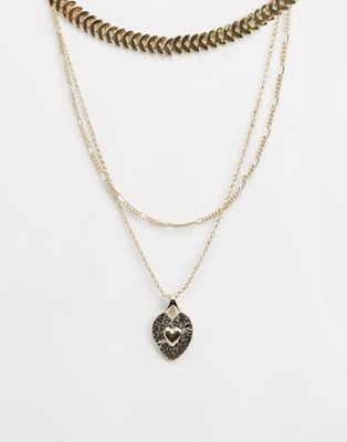 фото Ярусное ожерелье с сердцем liars & lovers-золотой