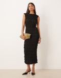 [YAS] YAS 3D textured sleeveless maxi dress in black 12 Black
