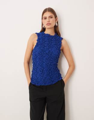 Y.a.s. 3d Textured Sleeveless Top In Animal Print
