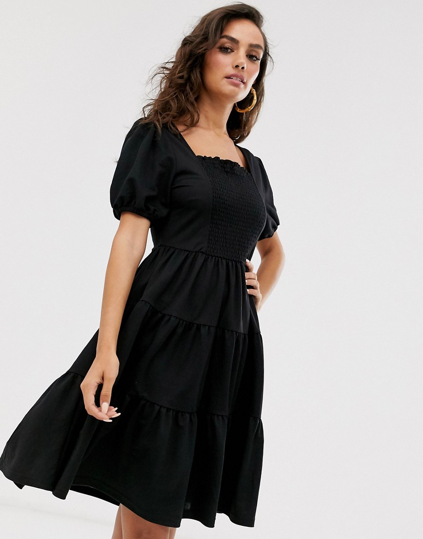 Y.A.S - Aangerimpelde jurk-Zwart