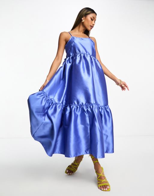 Y.A.S – Abschlussball-Midikleid in strukturiertem Blau
