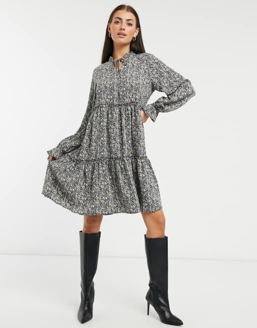 Y.A.S - Aja - Mini-smockjurk in multi met print