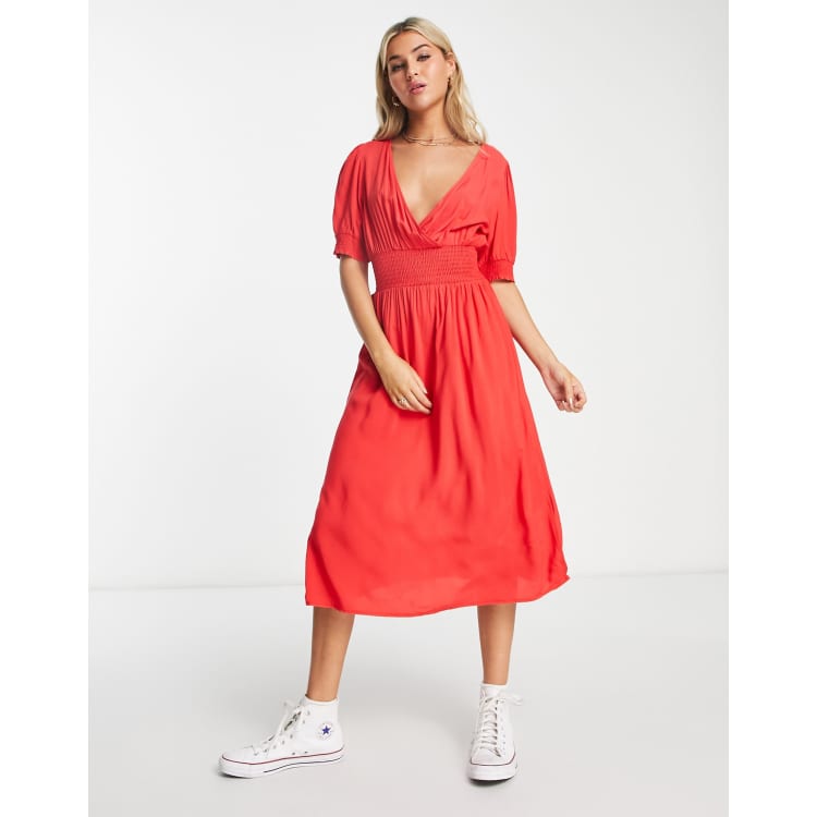 Y.A.S Alexandra Robe mi longue Rouge coquelicot