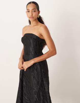 Y.a.s. Bandeau Jacquard Structured Midi Dress In Multi