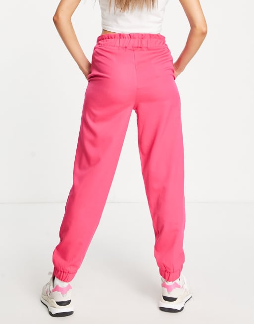 Y.A.S – Bea – Schmal zulaufende Hose in leuchtendem Rosa mit Taillenschnürung, 4 von 4