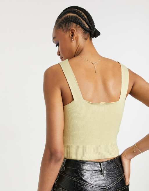 Y.A.S – Beige stickad kort topp, del av set, 2 av 4