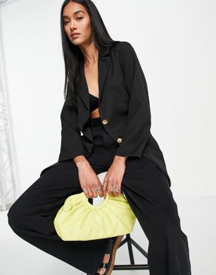 Y.A.S belted longline blazer co-ord in black - ASOS Price Checker