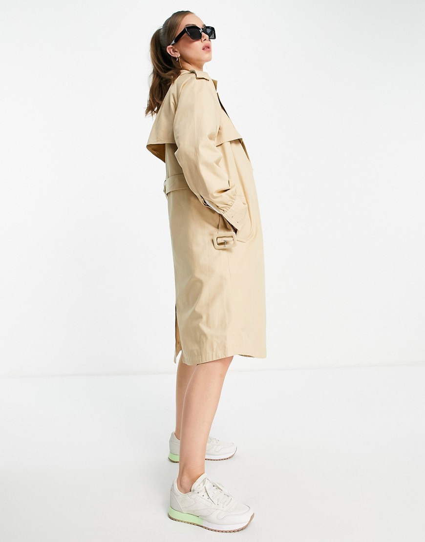 Y.A.S belted trench coat in beige-White