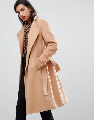 khaki wrap coat