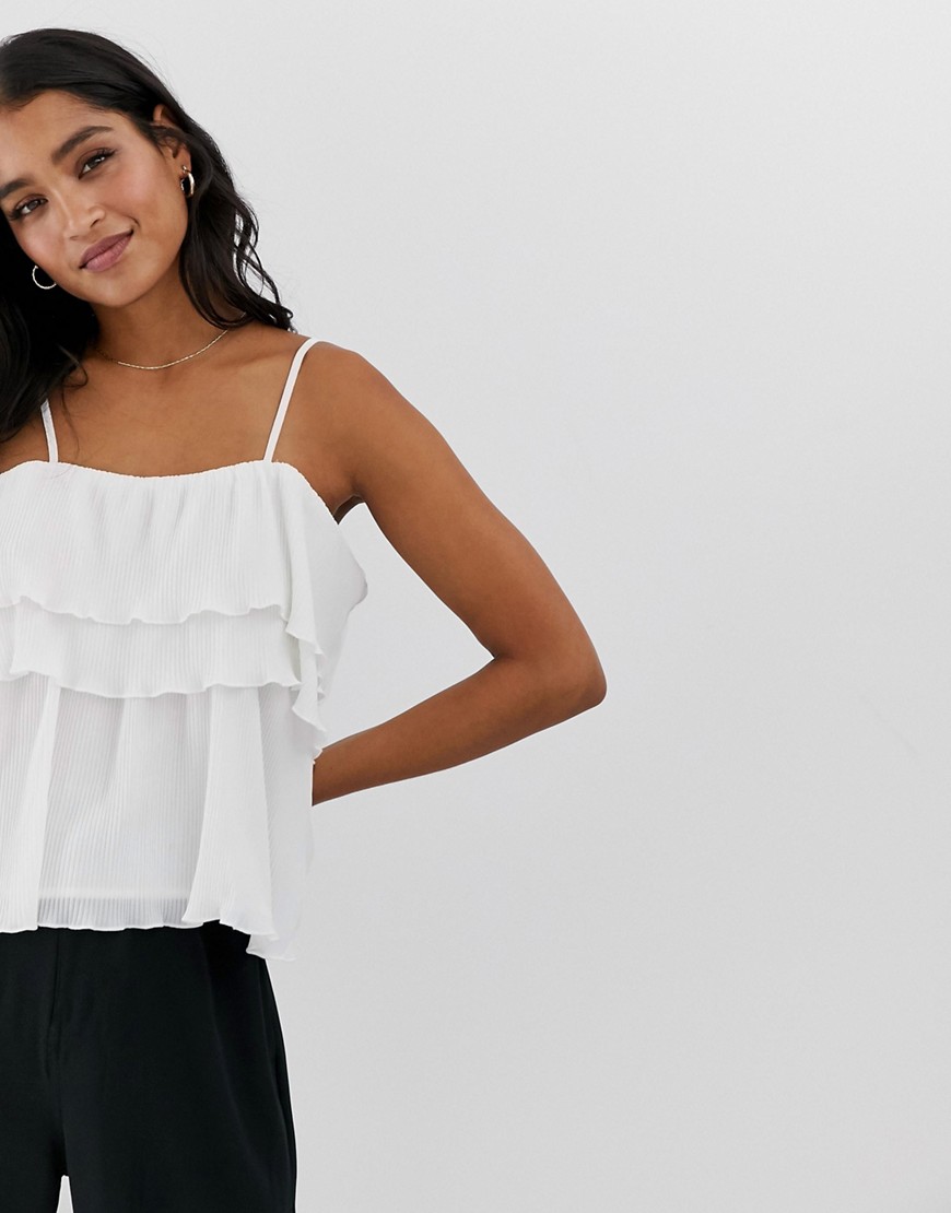 Y.A.S Berenice layered cami top-White