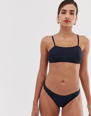 Y.A.S – Bikiniöverdel med fyrkantig halsringning-Marinblå
