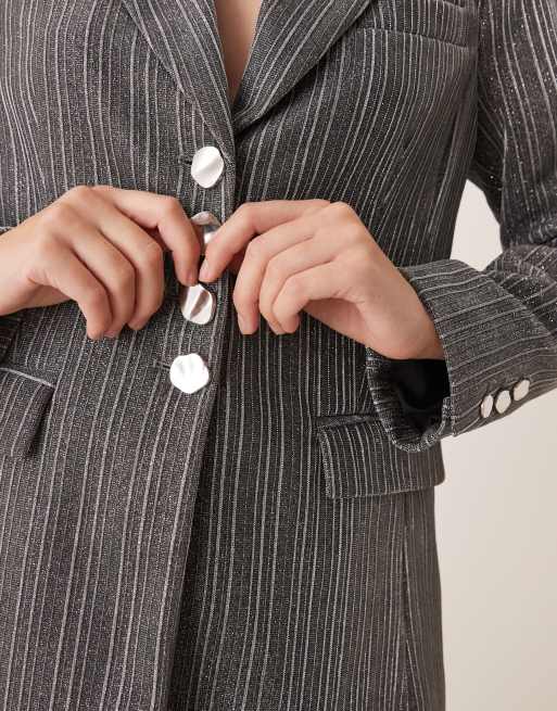 YAS - Blazer de tailleur d'ensemble coupe ajustée - Argenté, 4 de 4