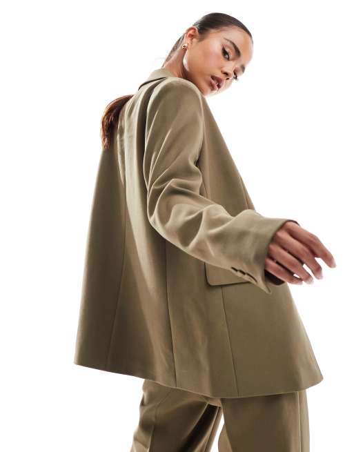 YAS - Blazer d'ensemble ajusté à simple boutonnage - Taupe, 2 de 4