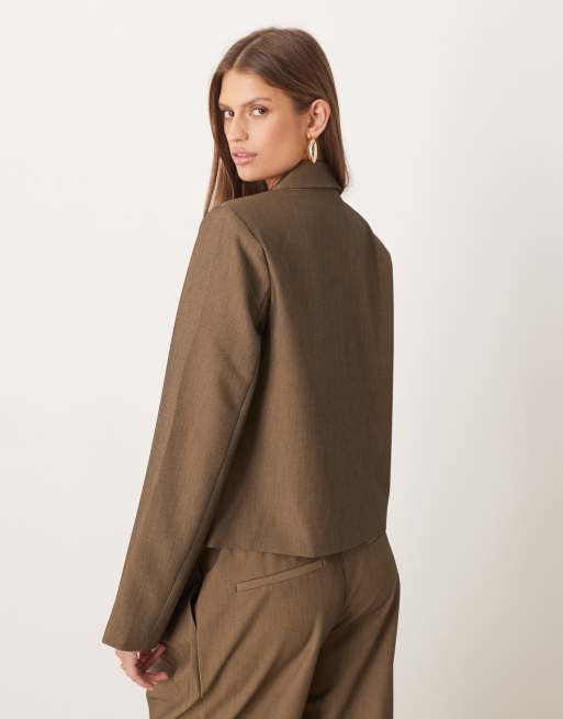 YAS - Blazer d'ensemble court habillé - Gris plomb, 3 de 4