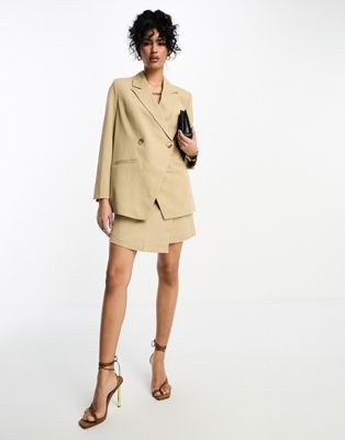 Y.A.S tailored suit double breasted blazer co-ord in camel - ASOS Price Checker