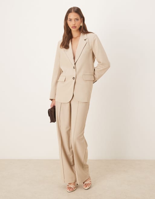 YAS - Blazer oversize d'ensemble à boutons motif écaille de tortue - Crème, 2 de 4