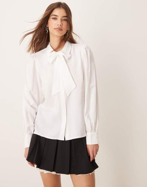 YAS - Blouse met halsstrik in wit - view 1