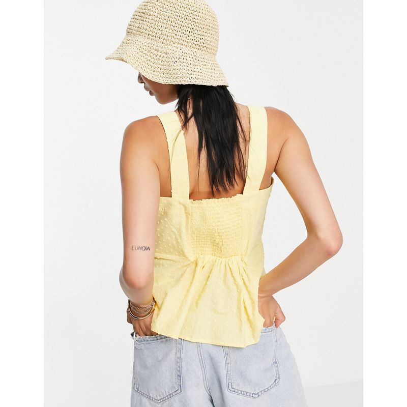  Designer Y.A.S - Blusa senza maniche in cotone organico giallo pallido