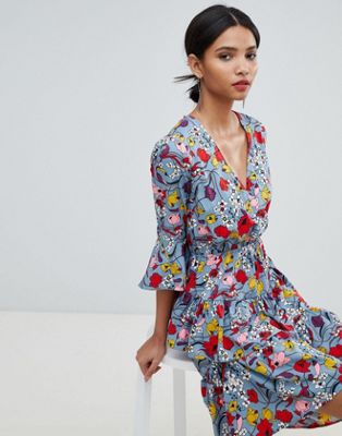 Y.A.S bold floral mini wrap dress | ASOS