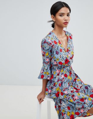 Y.A.S bold floral mini wrap dress | ASOS