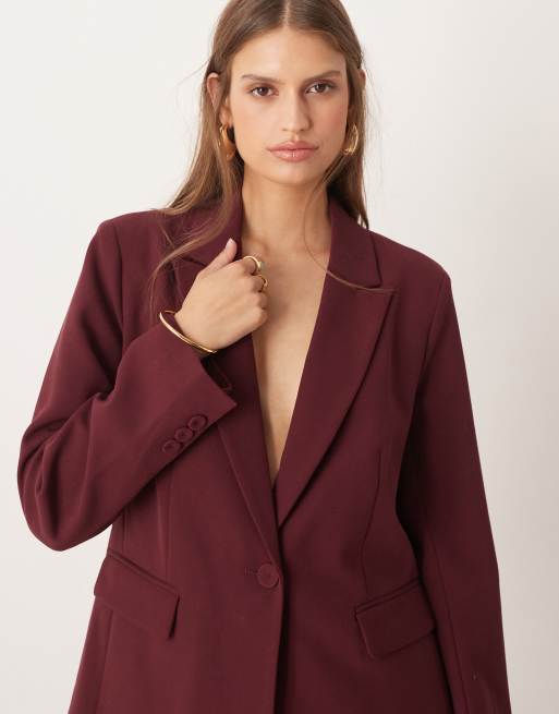 YAS – Bordowa elegancka marynarka, część zestawu, 4 z 4