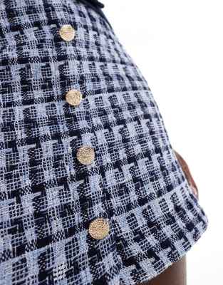 Y.a.s. Boucle Mini Skirt With Button Front In Multi