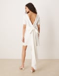 [YAS] YAS bow back statement mini dress in white 8 Star white