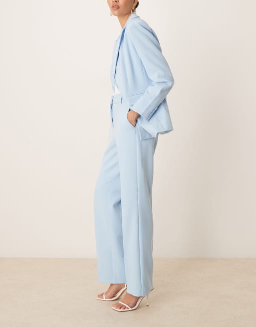 YAS – Brautmode – Elegante Hose in Himmelblau mit geradem Schnitt, Kombiteil, 3 von 5