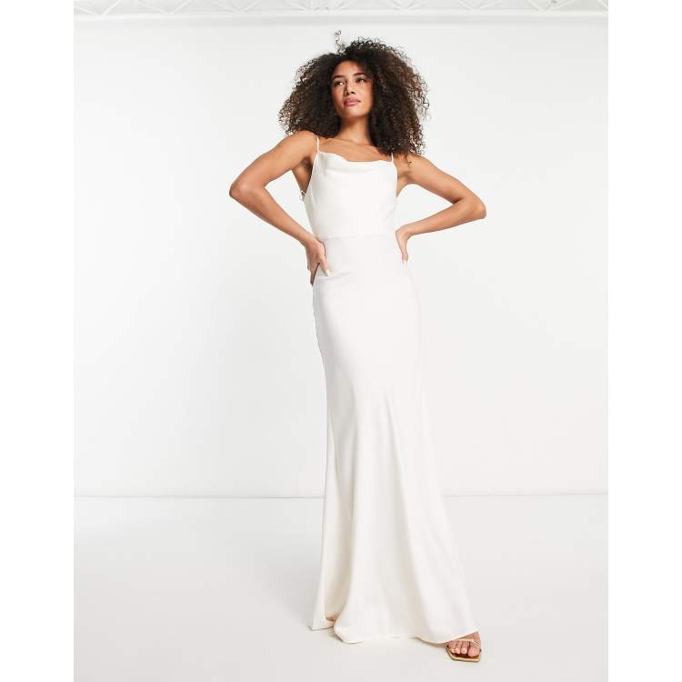 Maxi white shop satin dress