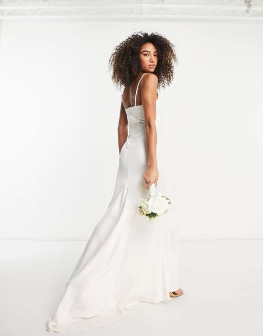 ASOS Josie Embellished Cami Maxi Wedding Dress in White