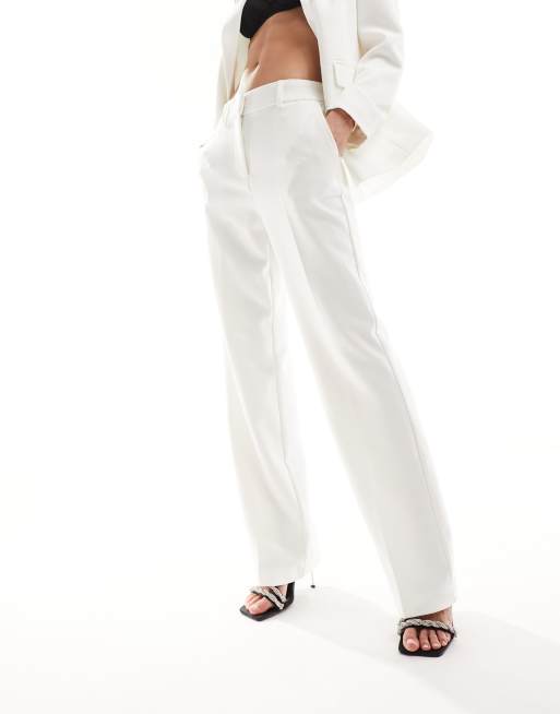 YAS Bridal high waisted tailored trousers co-ord in white - WHITE, 2 of 5