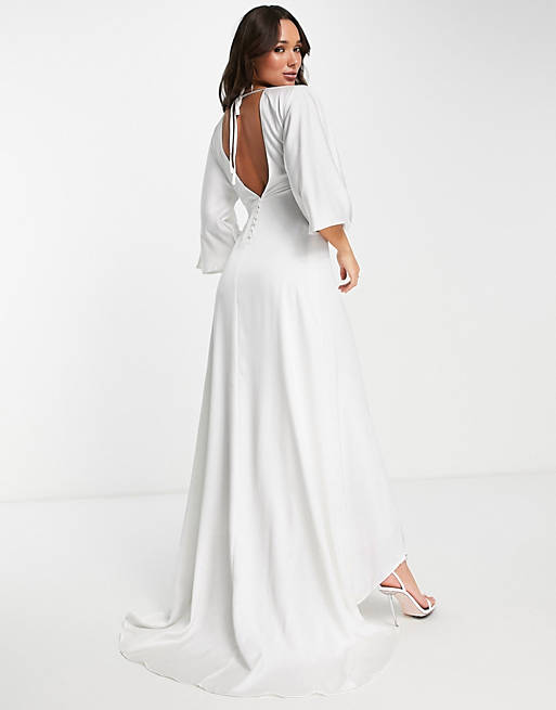 Y.A.S Bridal low back maxi dress in white