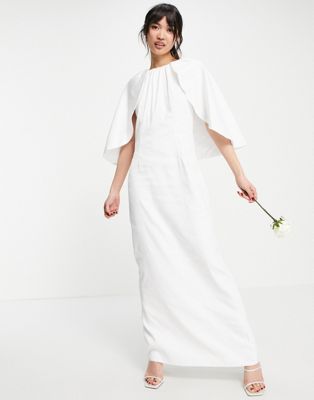 Y.A.S Bridal maxi dress with cape detail in white - ASOS Price Checker