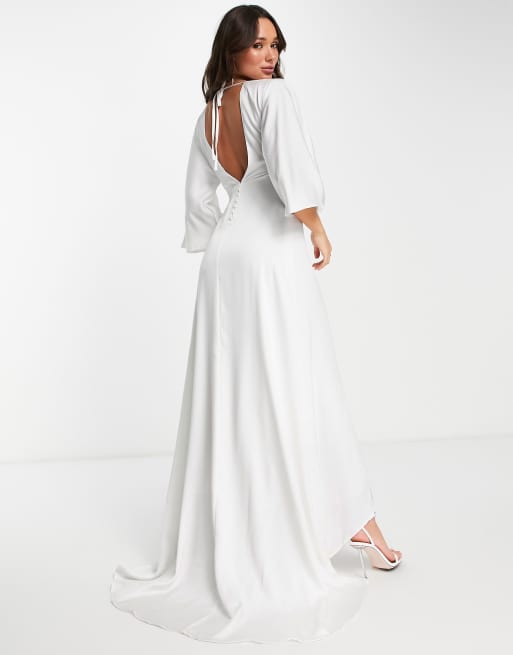 Y.A.S – Bridal – Maxikleid in Weiß mit tiefem Rückenausschnitt