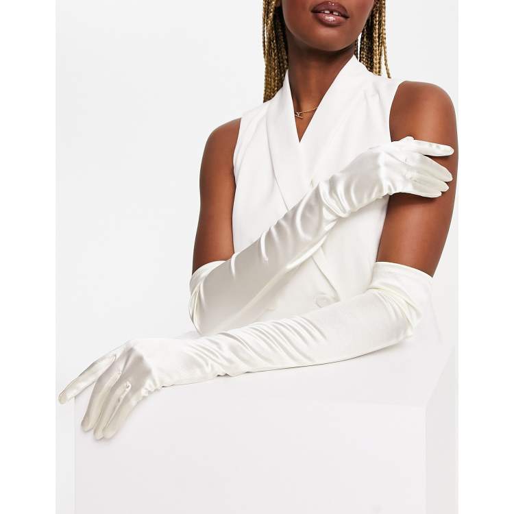 Long white gloves clearance for sale