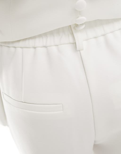 Y.A.S Bridal straight leg pants in white (part of a set), 3 of 5