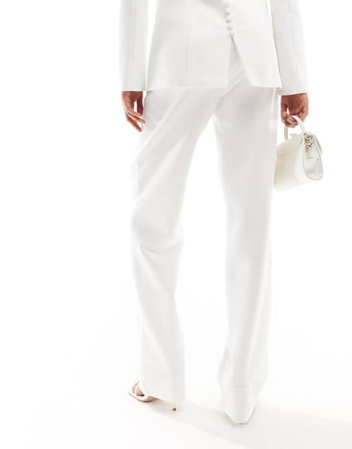 Y.A.S Bridal straight leg pants in white (part of a set), 5 of 5