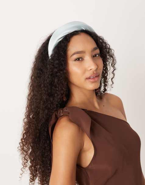 Y.A.S Bridesmaid padded satin headband in light blue - view 1