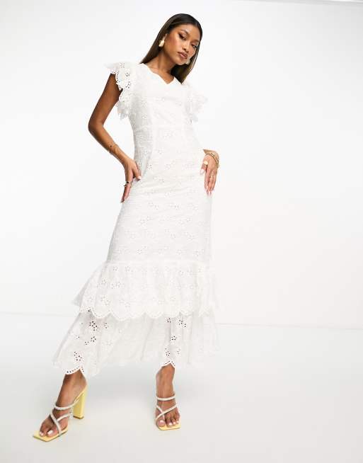 Asos premium broderie shop lace midi dress