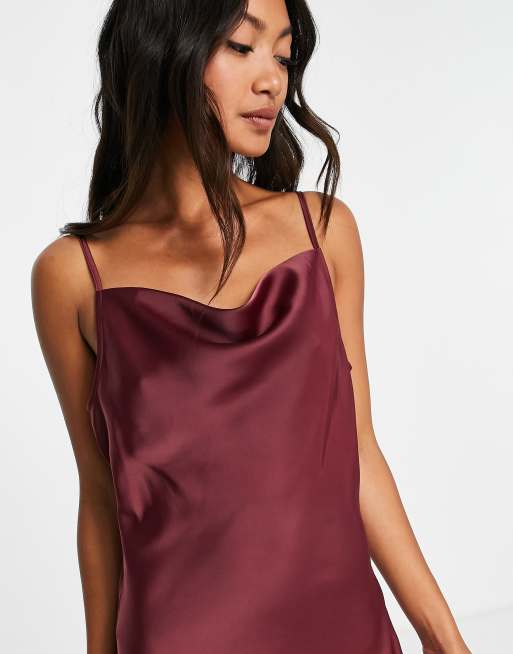 Satin Camisole Top - Burgundy - Ladies