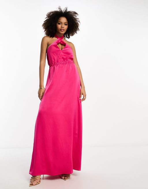 Pink Multi-Ways To Wear Maxi Bridesmaid Dress