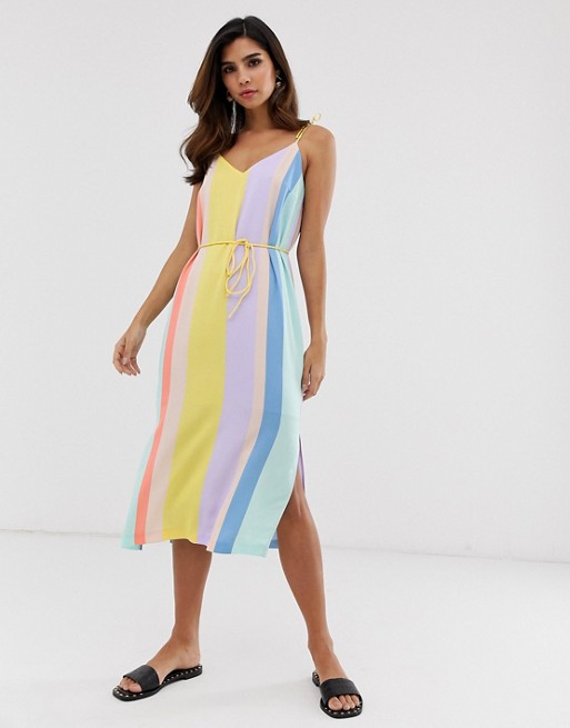Y.A.S bright stripe midi dress