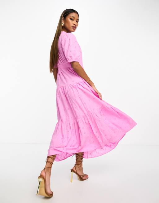 aisha broderie midi dress Aisha Broderie Midi Dress in White - Size 0 to 12