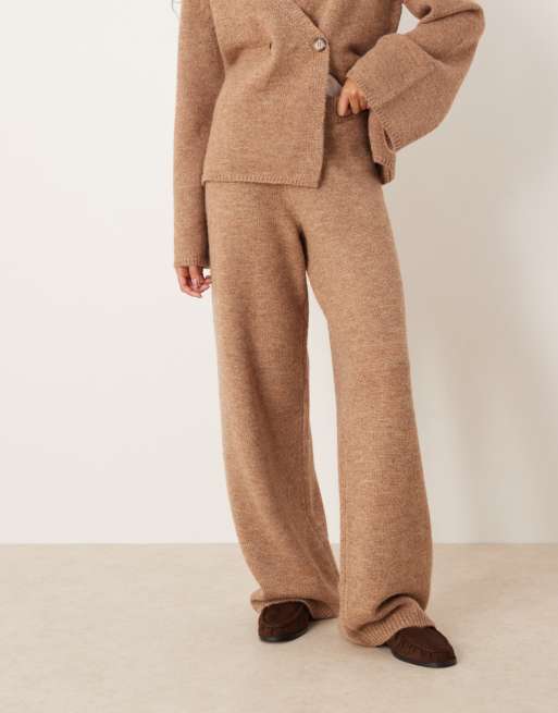 YAS - Broek met wijde pijpen in lichtbruin, deel van co-ord set, 2 van 5