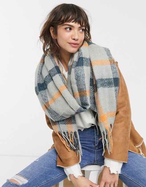 Y.A.S brushed blanket scarf in check