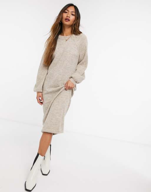 Balloon Sleeve Knit Dress