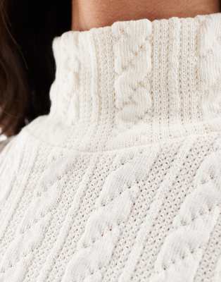 Y.a.s. Cable Knit Cutaway Racer Neck Tank Top In White