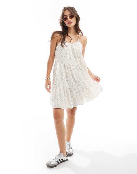 YAS cami smock mini dress in textured floral ditsy print - MULTI - view 1
