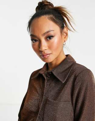 Camicia color rame glitterato in coordinato - Y.A.S Camicia donna  - immagine2