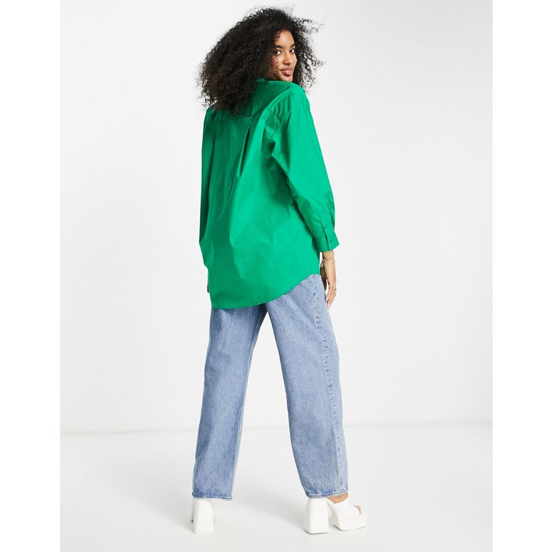 Camicie e bluse Donna Y.A.S - Camicia oversize in cottone verde acceso 
